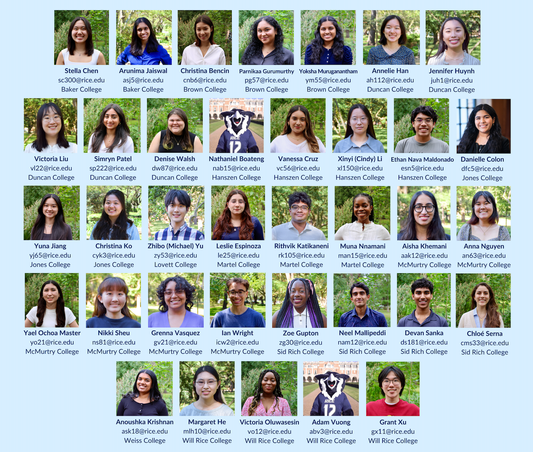 A grid of photos of the 2025-2026 cohort of Peer Career Advisors.